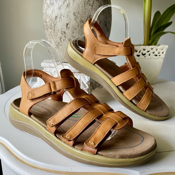 Orthofeet Women's Amalfi Orthopedic Diabetic Sandals Shoes US 9B Tan‎ Brown